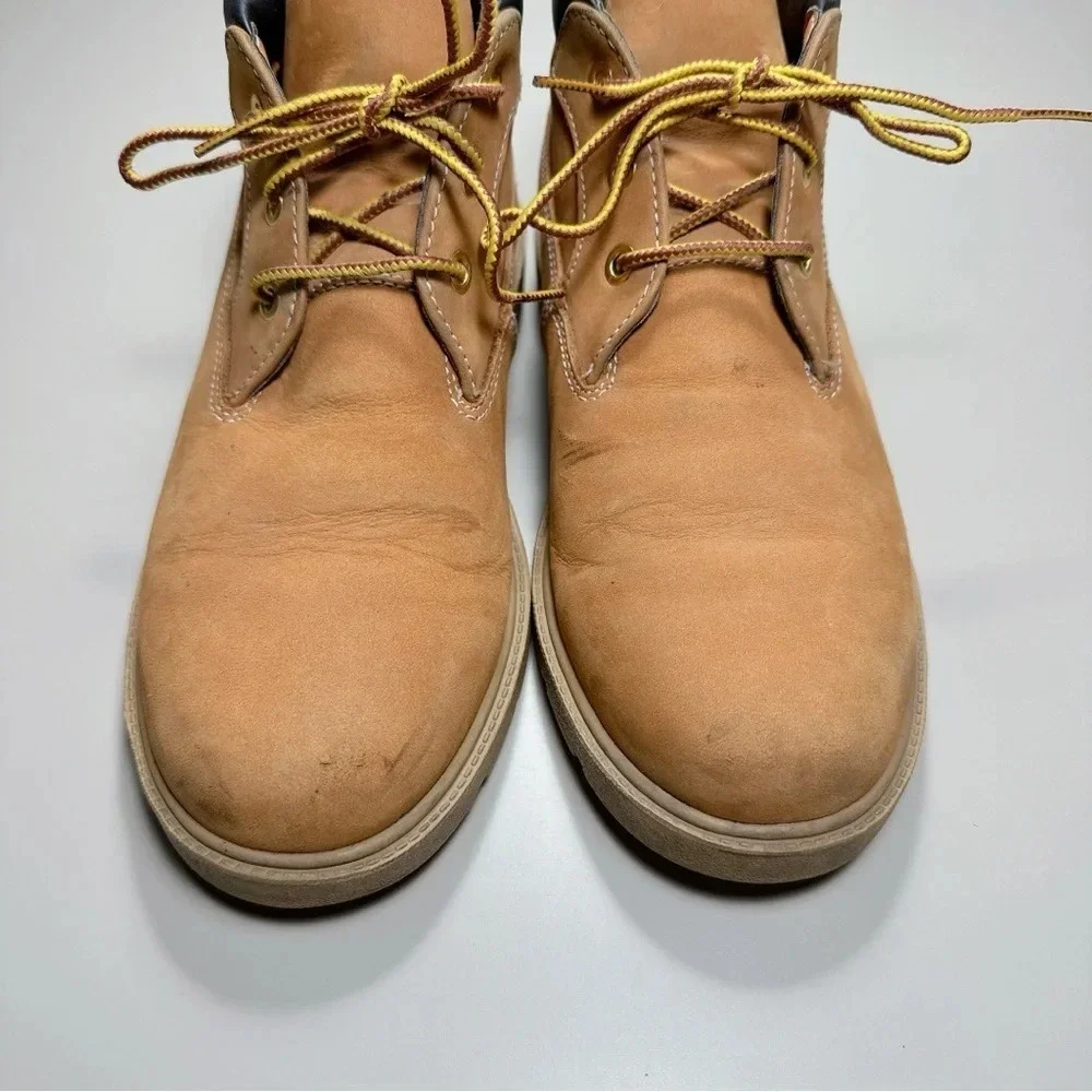 Timberland Size 6 Leather Youth Boys Wheat Nubuck Chukka Boots